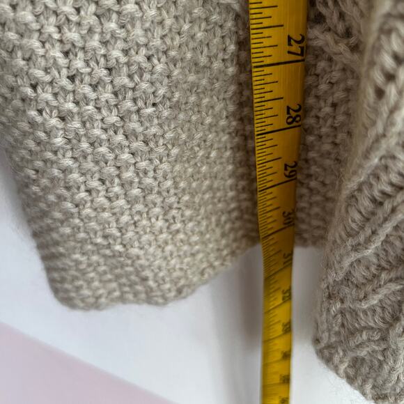 Eileen Fisher Cream Cardigan Linen Mohair Blend Open Front Knit Sweater Large - Picture 6 of 7